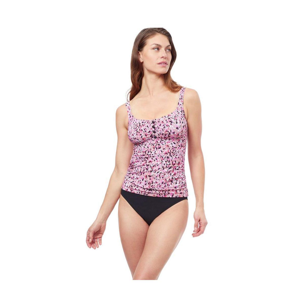 Profile by Gottex Womens Pretty Wild D Cup Square Neck Tankini swim top - Multi Product Image