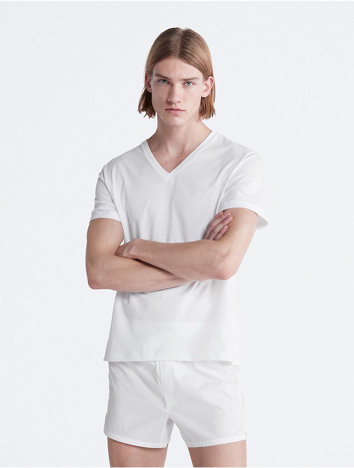 Calvin Klein Cotton Classic Solid V-Neck Undershirts 3 Product Image