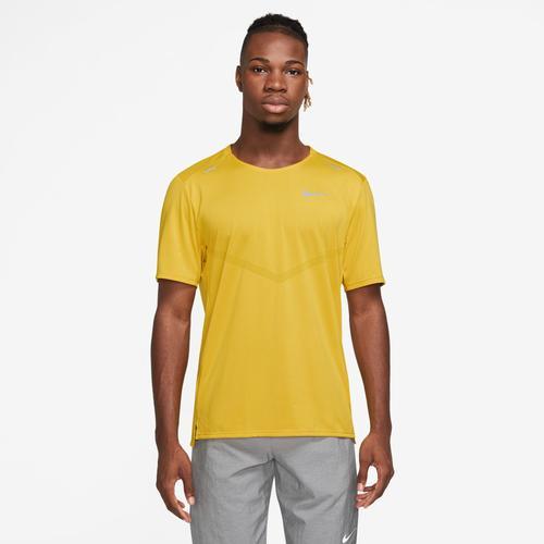 Nike Mens Dri-Fit Rise 365 Short Sleeve T-Shirt - Vivid Sulfur/Silver Product Image