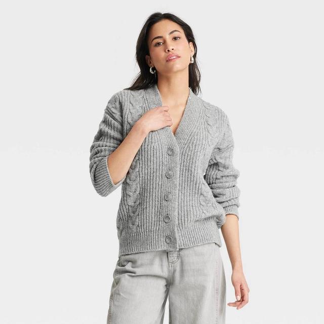 Womens Cozy Knit Cable Stitch Cardigan - Universal Thread L Product Image