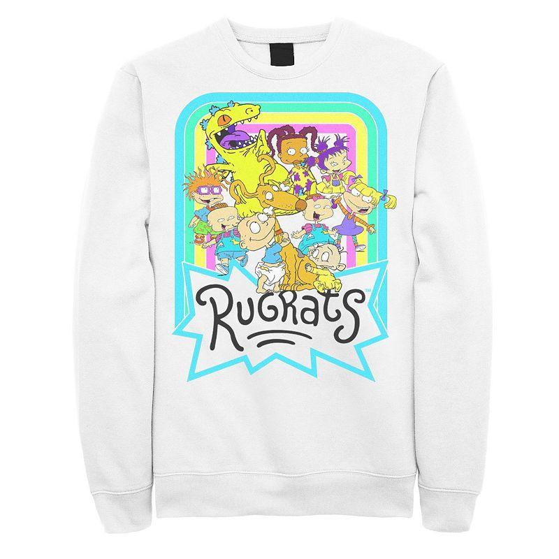 Mens Nickelodeon Rugrats Neon Rainbow Reptar And Friends Sweatshirt Product Image