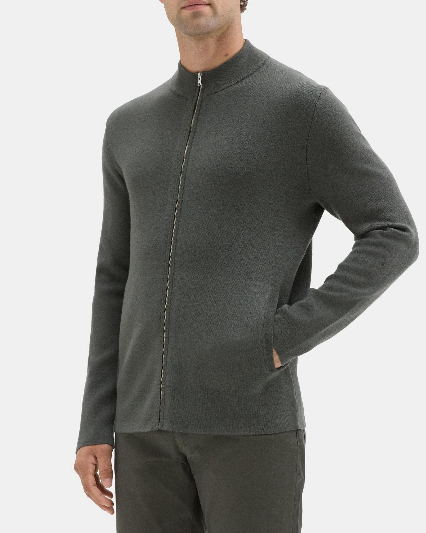 Zip-Up Cardigan in Merino Wool Product Image