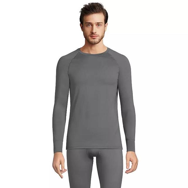 Mens Lands End Stretch Thermaskin Long Underwear Crewneck Base Layer Top Blue Snowflake Product Image