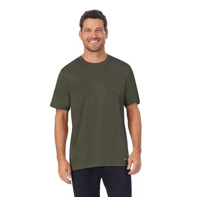 Mens Cuddl Duds Far-Infrared Enhance Crewneck Pajama Tee Green Product Image