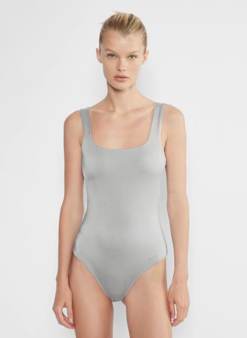 contour metallic squareneck bodysuit Product Image