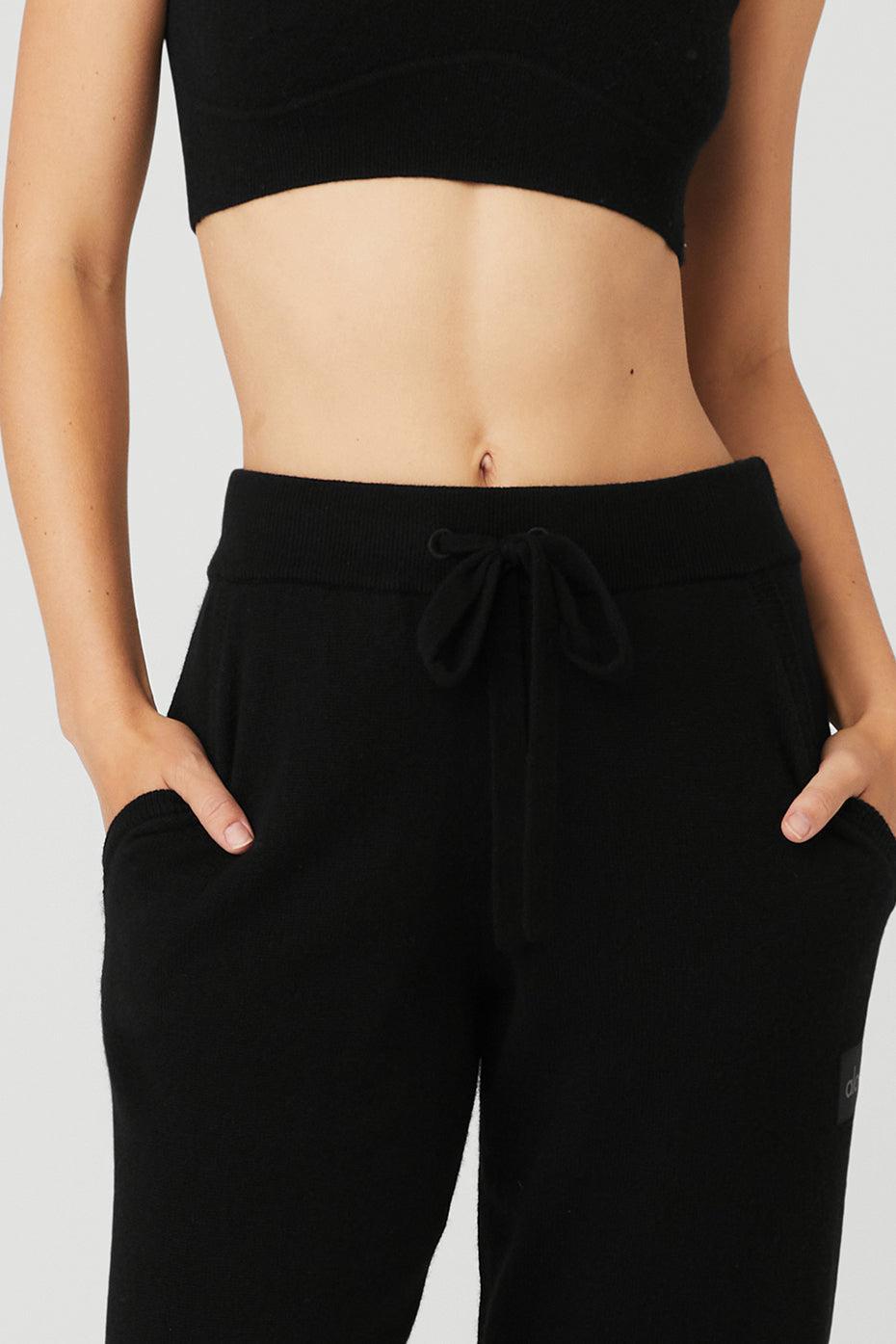 High-Waist Cashmere Jet Set Pant - Black Product Image