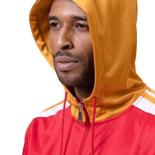 Men's Track Suit with Hood in Red Male Product Image