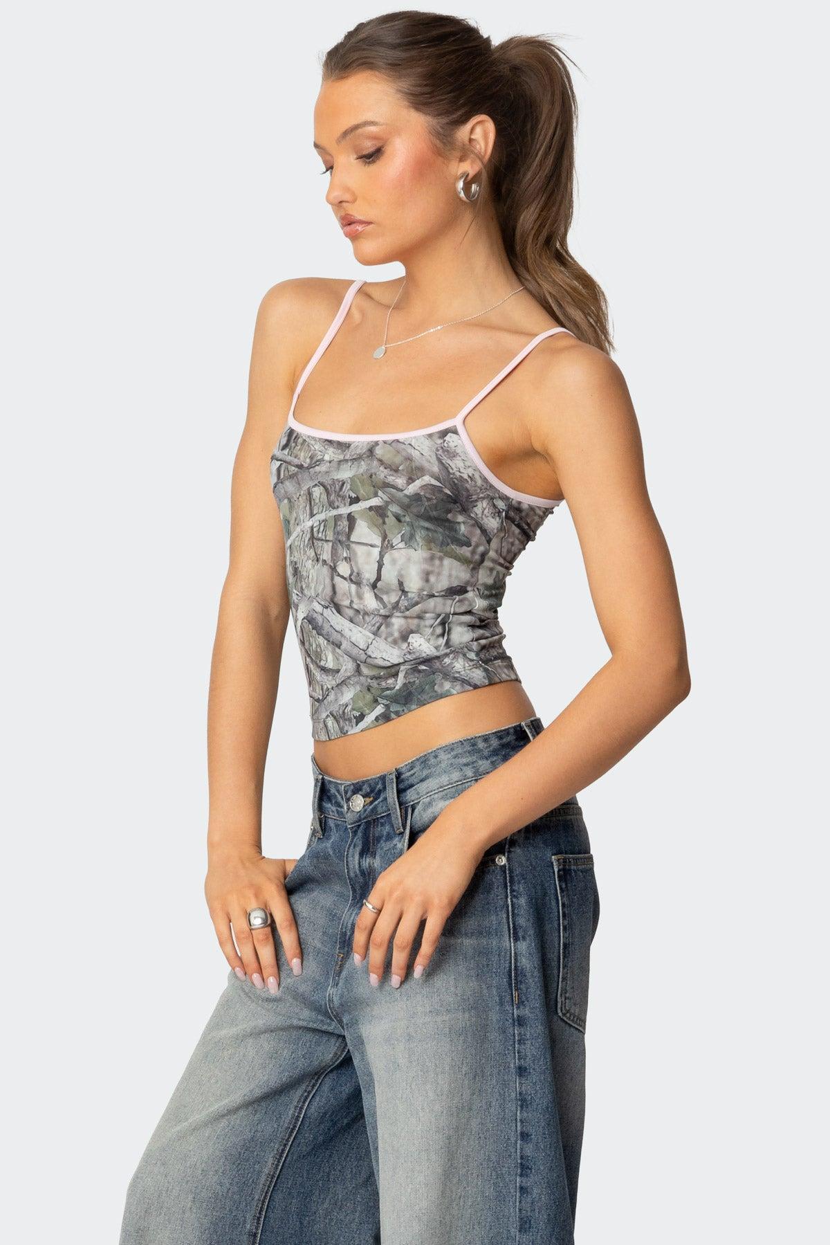 Camo Contrast Tank Top Product Image