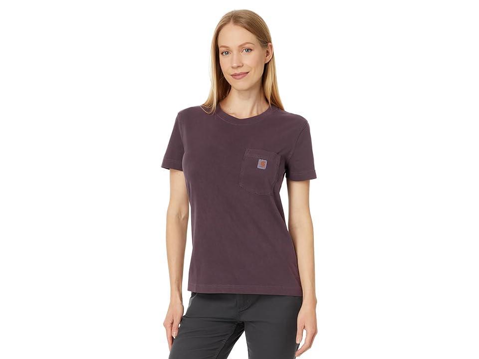 Carhartt Relaxed Fit Midweight Short Sleeve Garment Dye Pocket T-Shirt (Eggplant) Women's Clothing product image