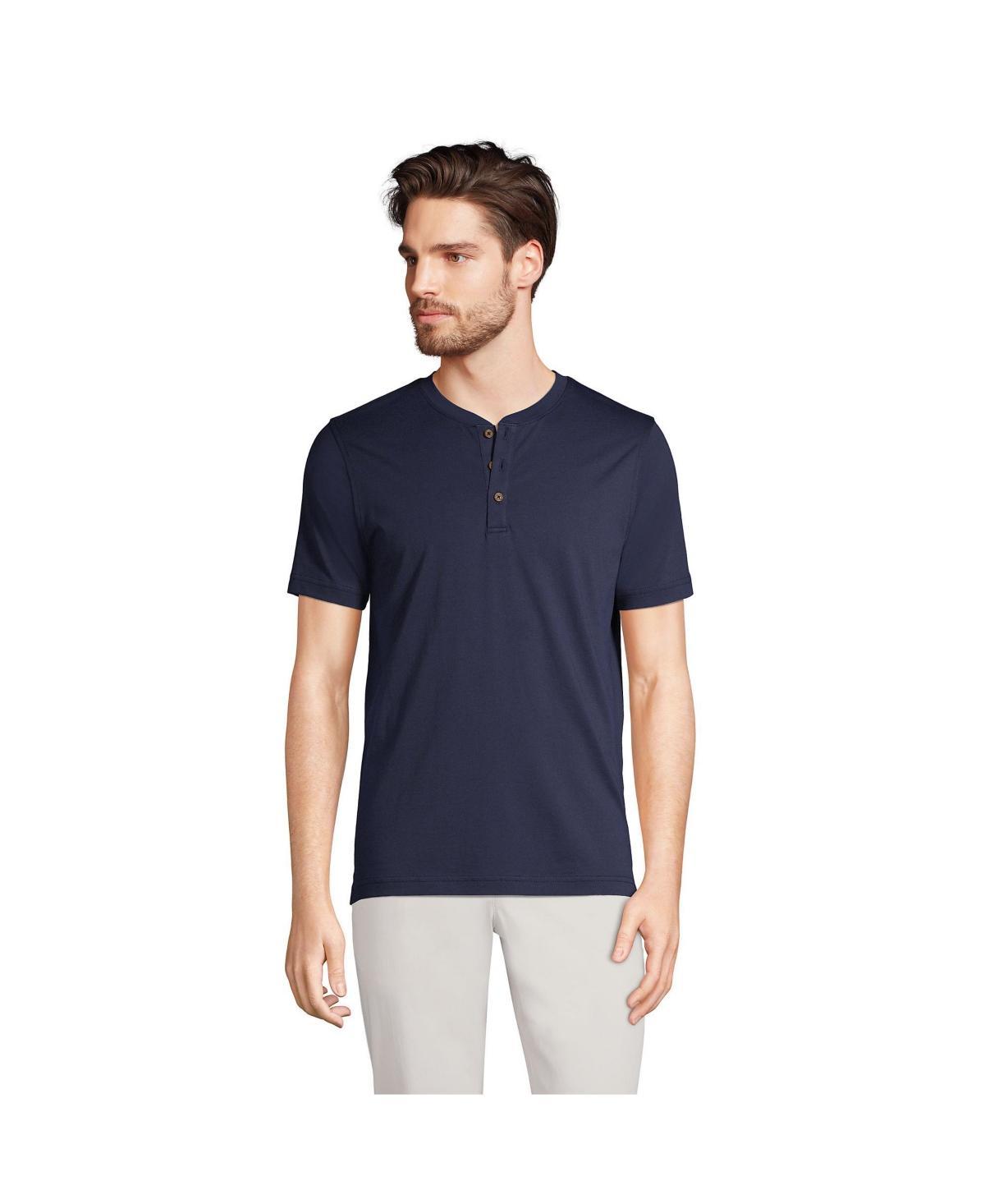 Lands End Mens Short Sleeve Supima Jersey Henley T-Shirt Product Image