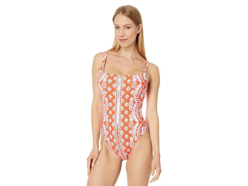 Lilly Pulitzer Emil One-Piece (Flamingo Feather Harbour View Engineered) Women's Swimsuits One Piece Product Image