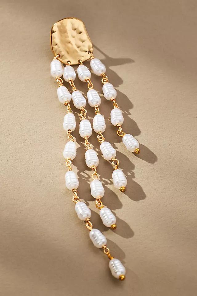 Cascading Pearl Fringe Drop Earrings Product Image