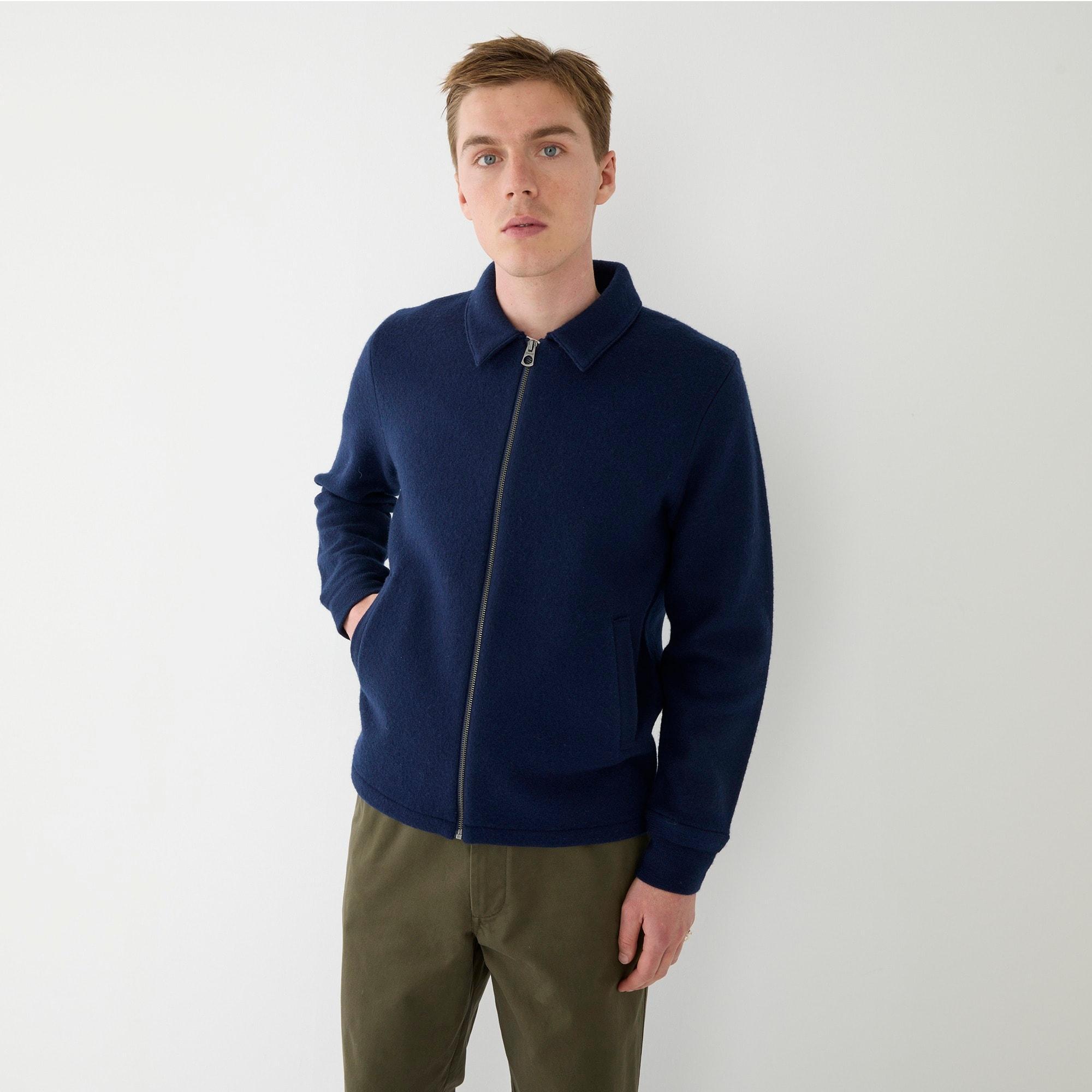 Boiled merino wool coach's sweater-jacket Product Image