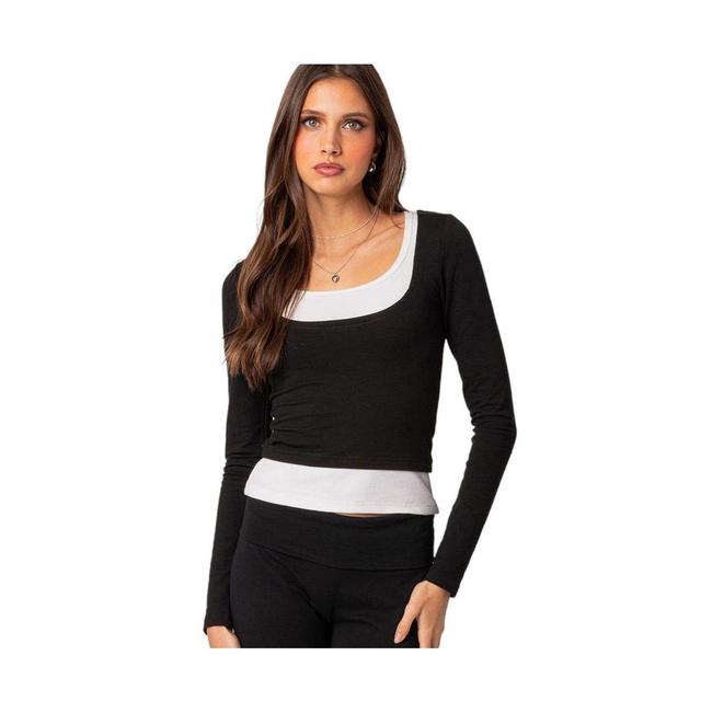 EDIKTED Harriet Layered Long Sleeve Top Product Image