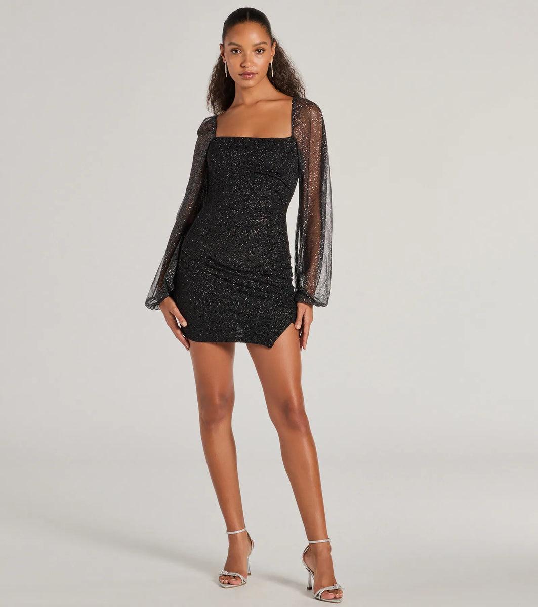 Shimmer Season Long Sleeve Glitter Mini Dress product image