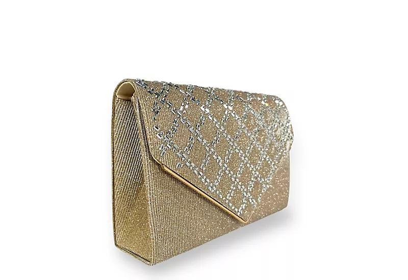 Badgley Mischka Womens Diamond Crystal Pattern Structured Envelope Clutch Product Image