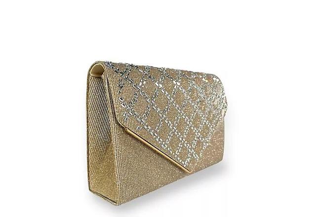 Badgley Mischka Womens Diamond Crystal Pattern Structured Envelope Clutch Product Image