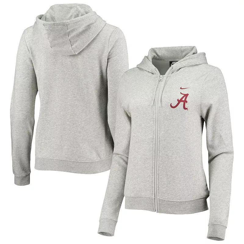 Womens Nike Heathered Gray Alabama Crimson Tide Varsity Fleece Full-Zip Hoodie Product Image