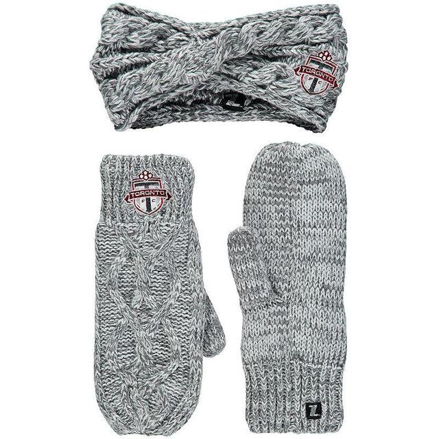 Womens ZooZatz Heathered Gray Toronto FC Headband & Mittens Set Product Image