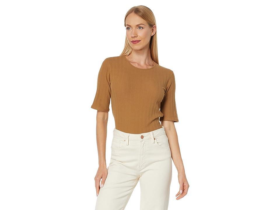 Vince Elbow Sleeve Crew Neck (Tobacco) Women's Clothing product image