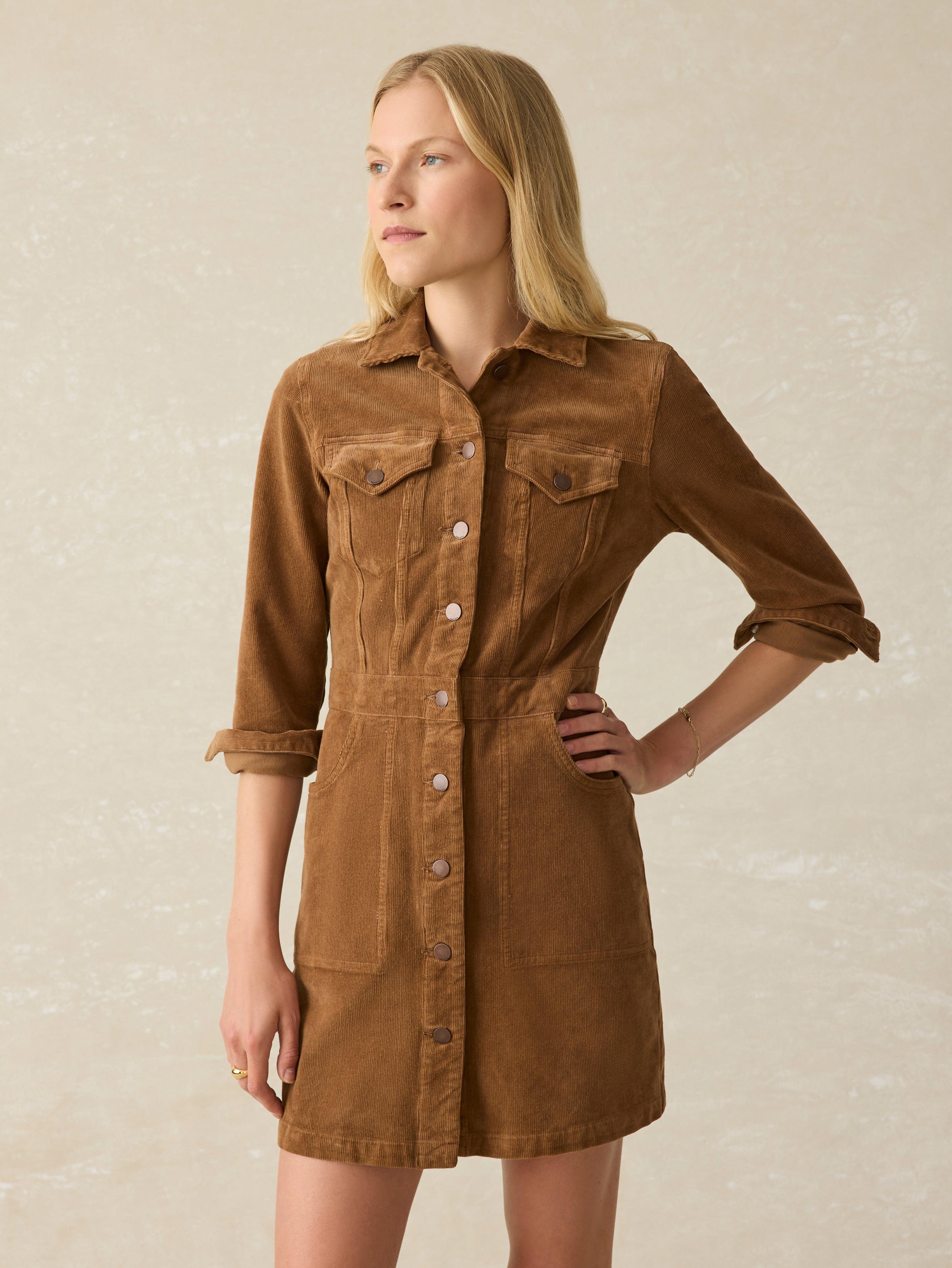 Softstretch Cord Michelle Dress - Cord Brown Female Product Image