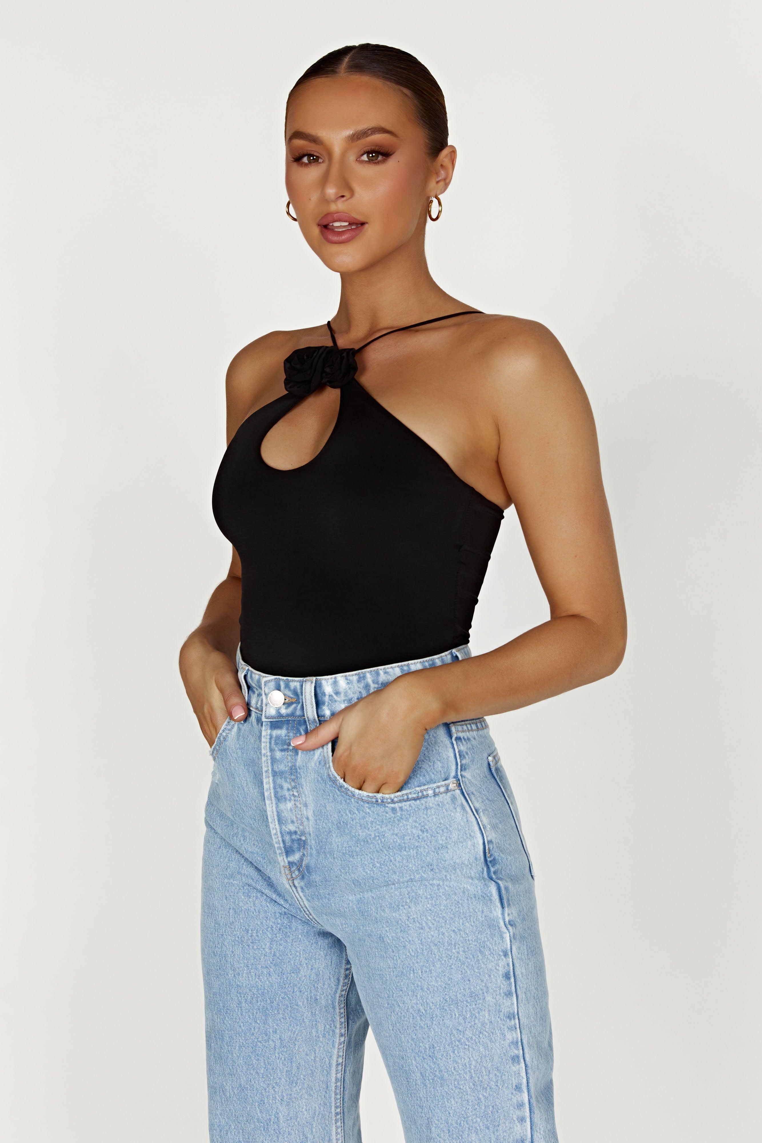 Adeline Rose Halter Top - Black Product Image