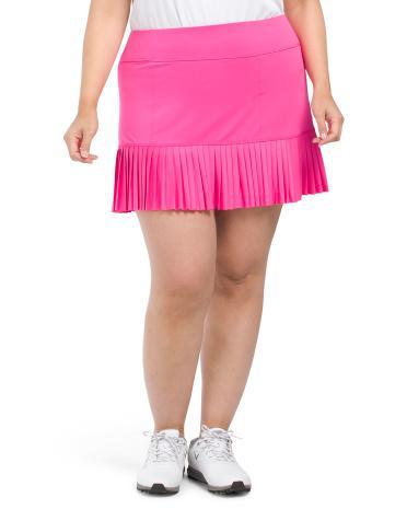 Knife Pleated Short Skort for Women | Polyester/Spandex Product Image