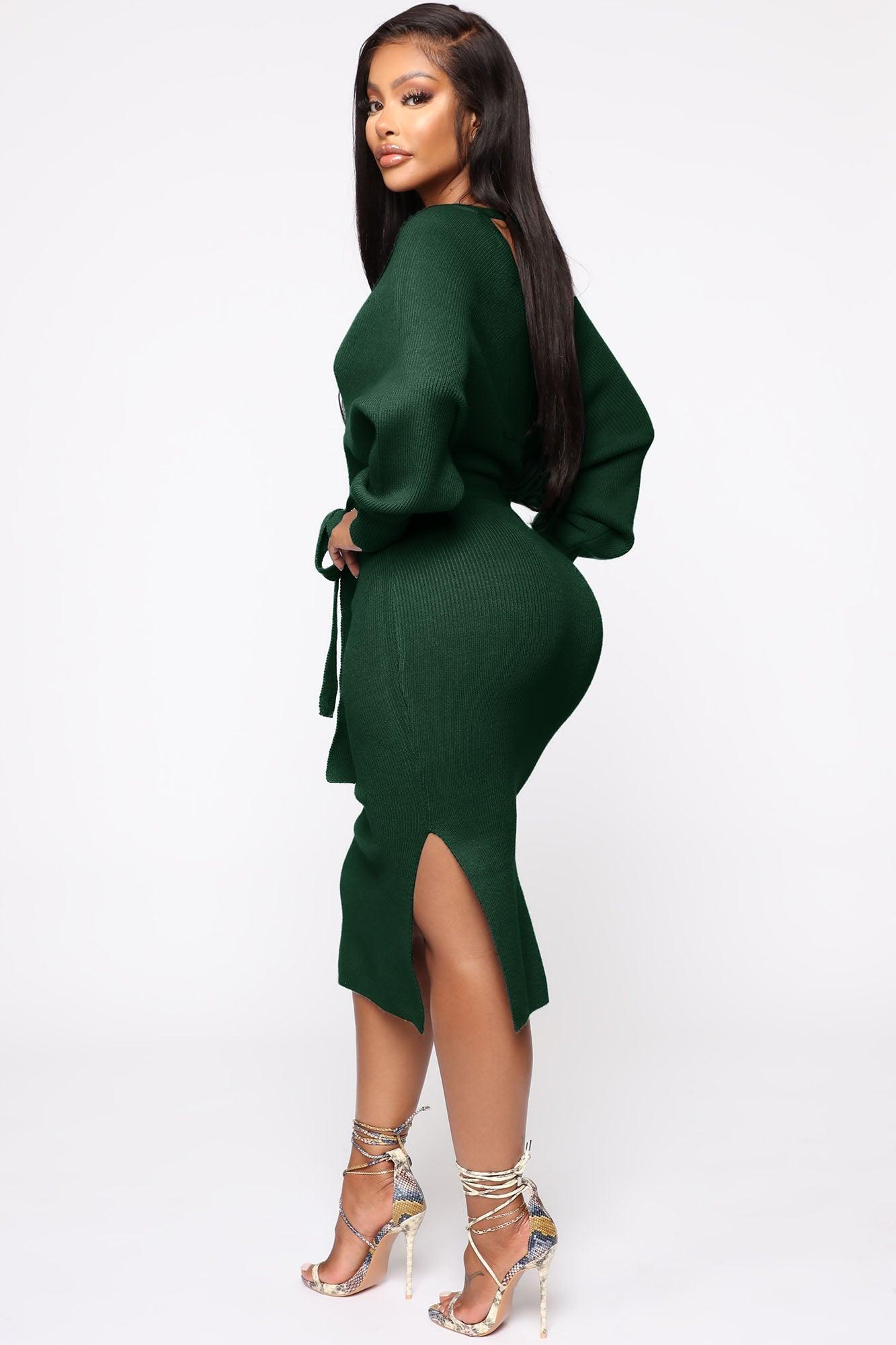 Mona Sweater Midi Dress - Hunter Product Image