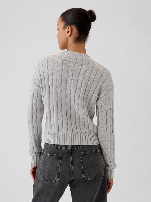 Cable-Knit Cropped Sweater Product Image