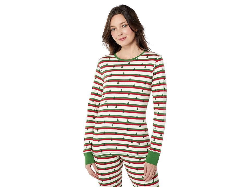 Hatley Silhouette Pines Organic Cotton Pajama Set (White) Women's Pajama Sets Product Image