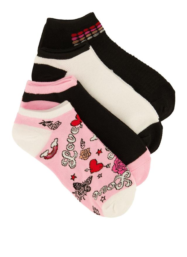 Love Patterned Socks 4 Pack Size 9-11 Female Product Image