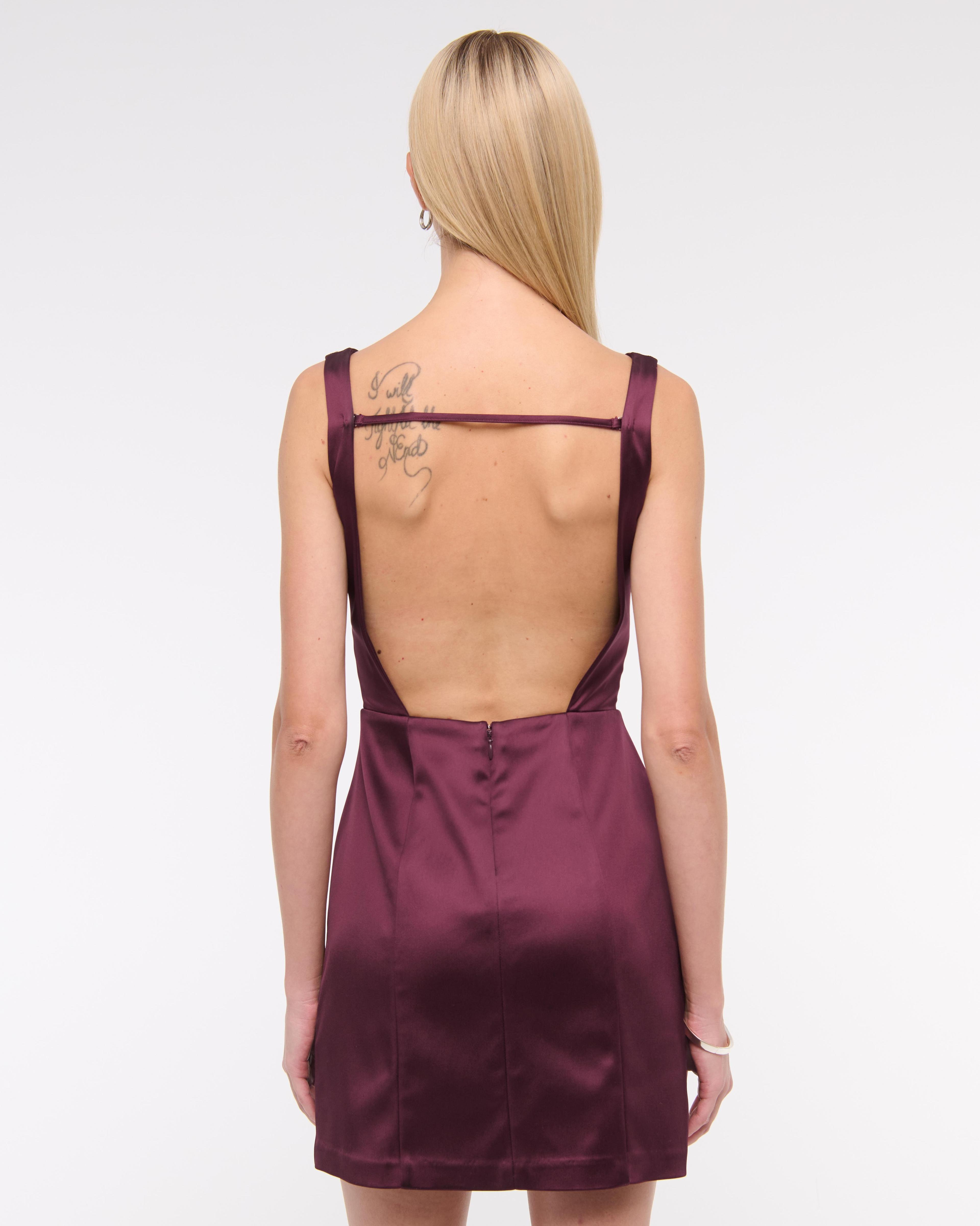 High-Neck Satin Sculpt Mini Dress Product Image