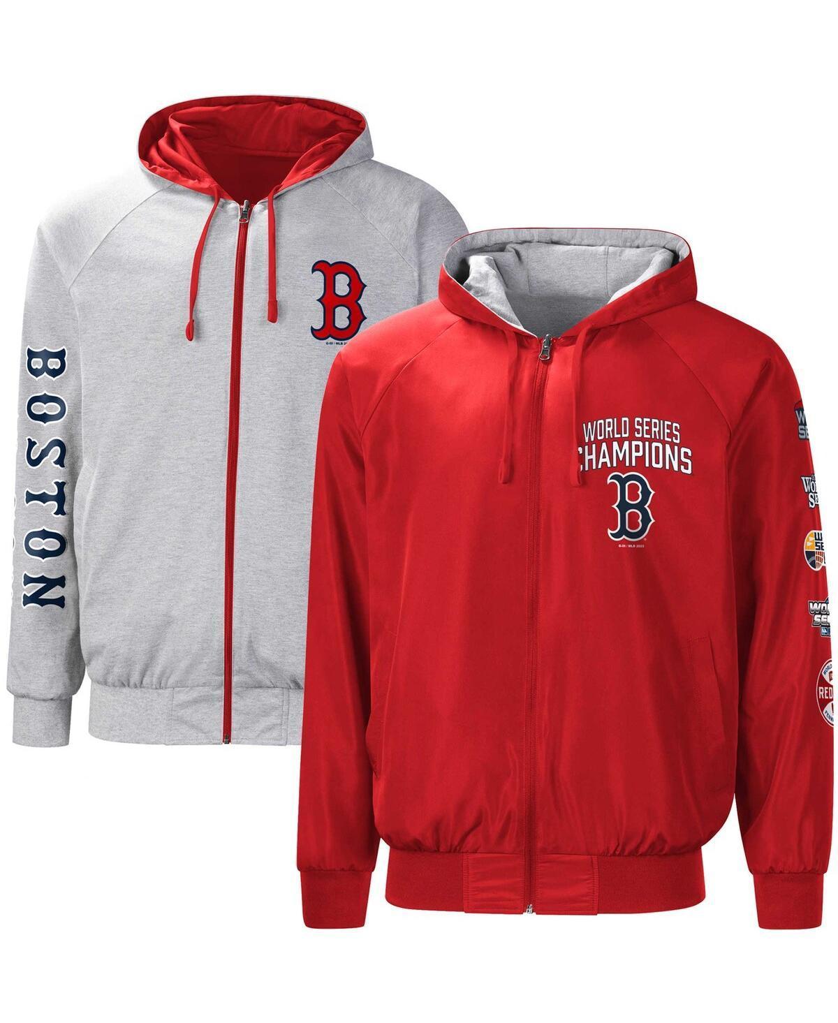 Mens G-III Sports by Carl Banks /Gray Boston Sox Southpaw Reversible Raglan Hooded Full-Zip Jacket Product Image