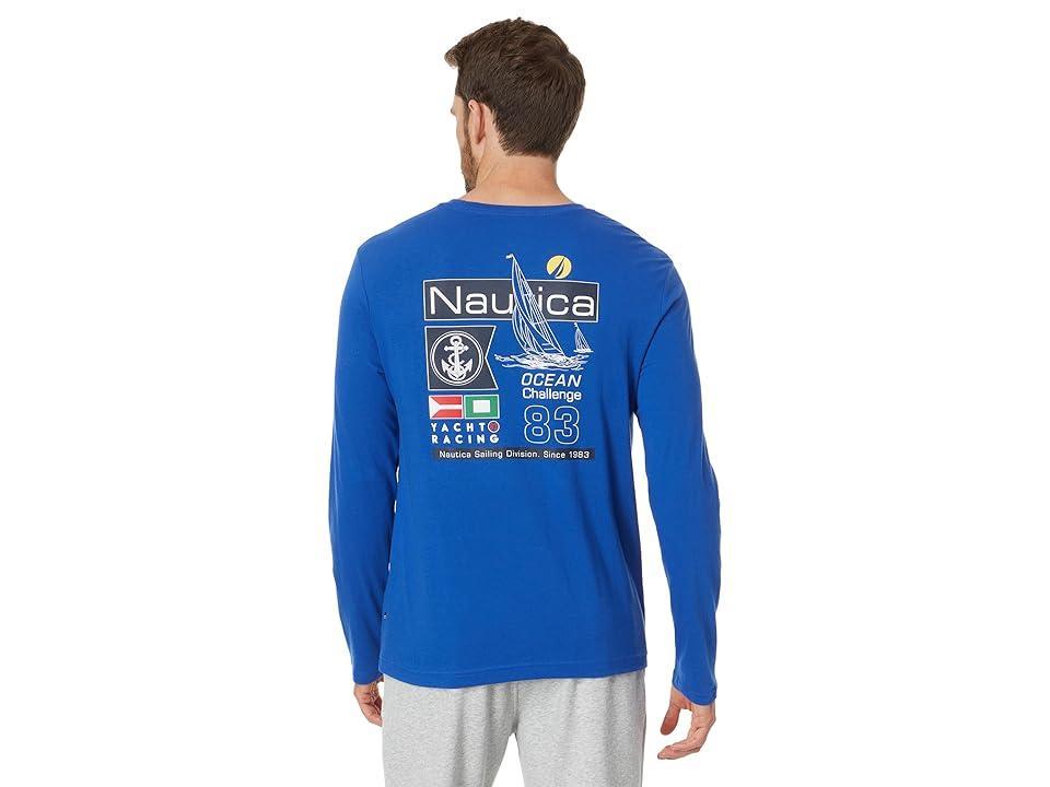 Nautica Sustainably Crafted Long Sleeve Graphic T-Shirt (Bright Cobalt) Men's Clothing Product Image