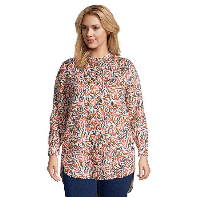 Plus Size Lands End Linen A-Line Tunic Shirt, Womens Natural Product Image