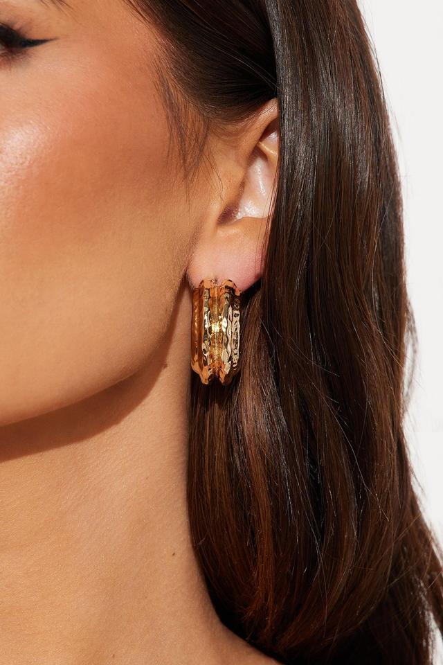 The Royalties Hoop Earrings - Gold Product Image