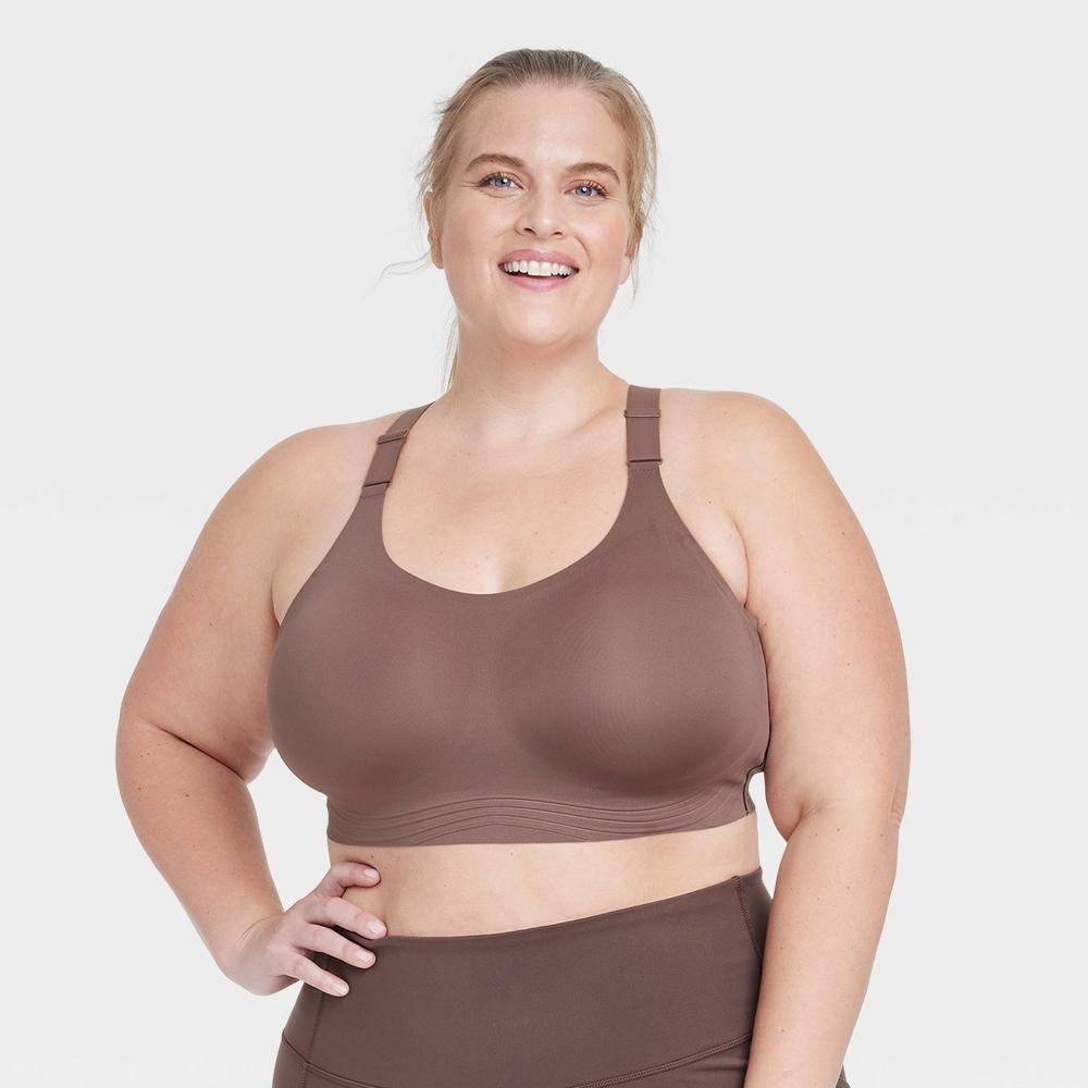 Womens Sculpt High Support Embossed Sports Bra - All In Motion Brown 3X Product Image