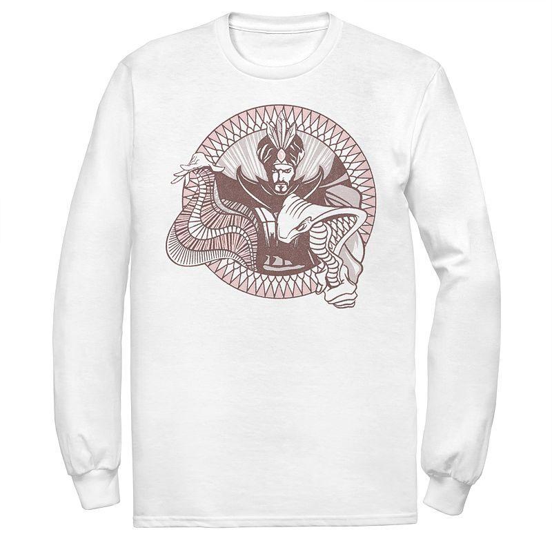 Disneys Aladdin Mens Jafar Long Sleeve Graphic Tee White Product Image