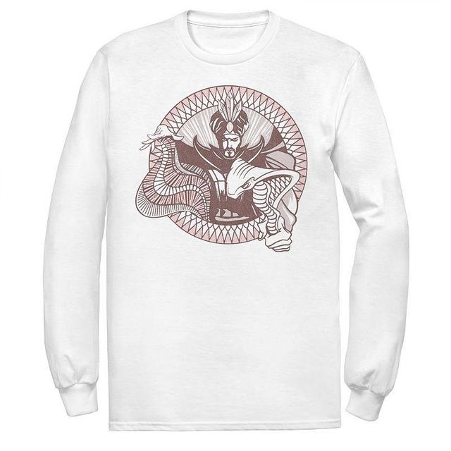 Disneys Aladdin Mens Jafar Long Sleeve Graphic Tee White Product Image