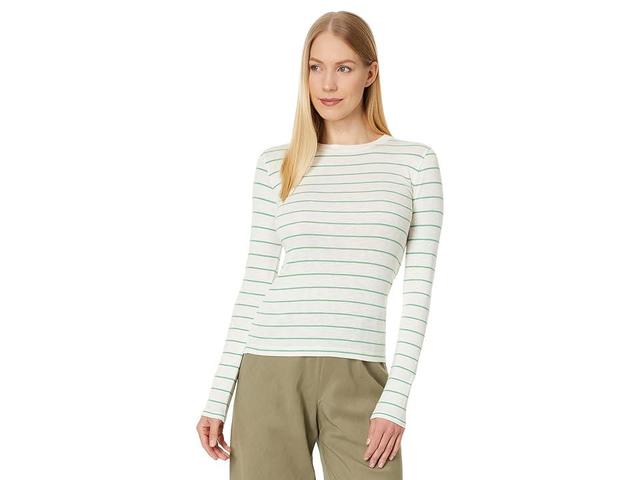 Vince Striped Long Sleeve Crewneck Top Product Image