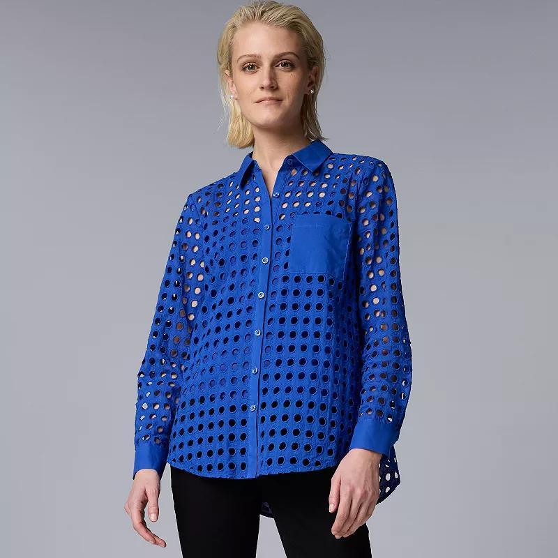 Womens Simply Vera Vera Wang Eyelet Shirt Product Image