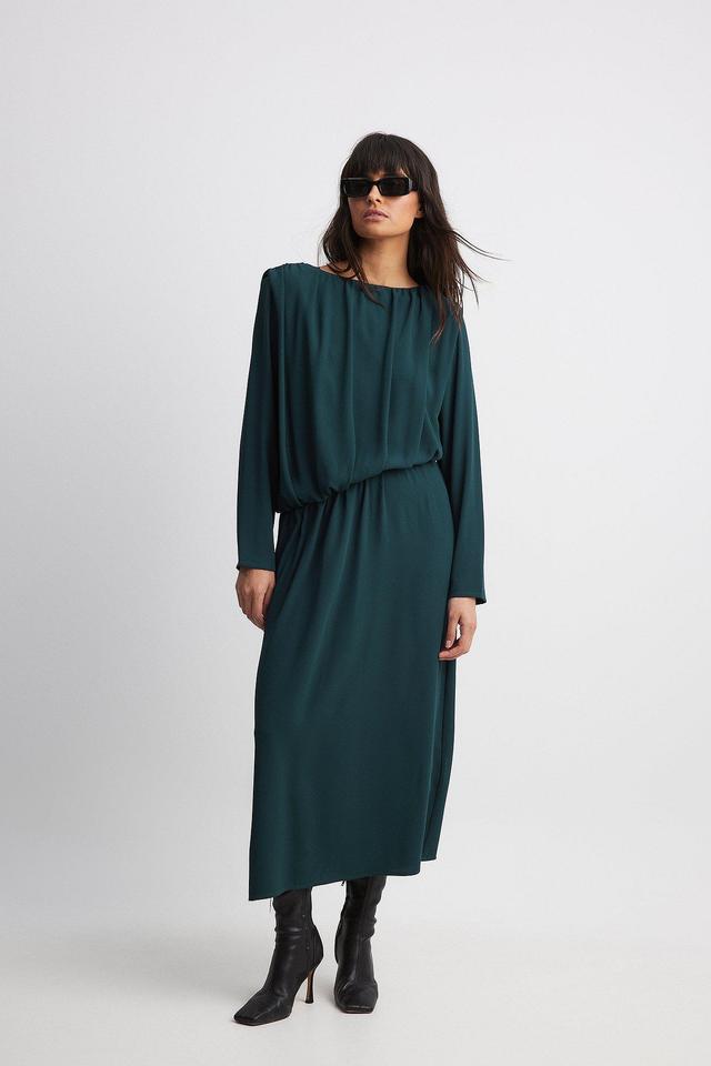 Asymmetric Waist Draped Midi Dress Product Image