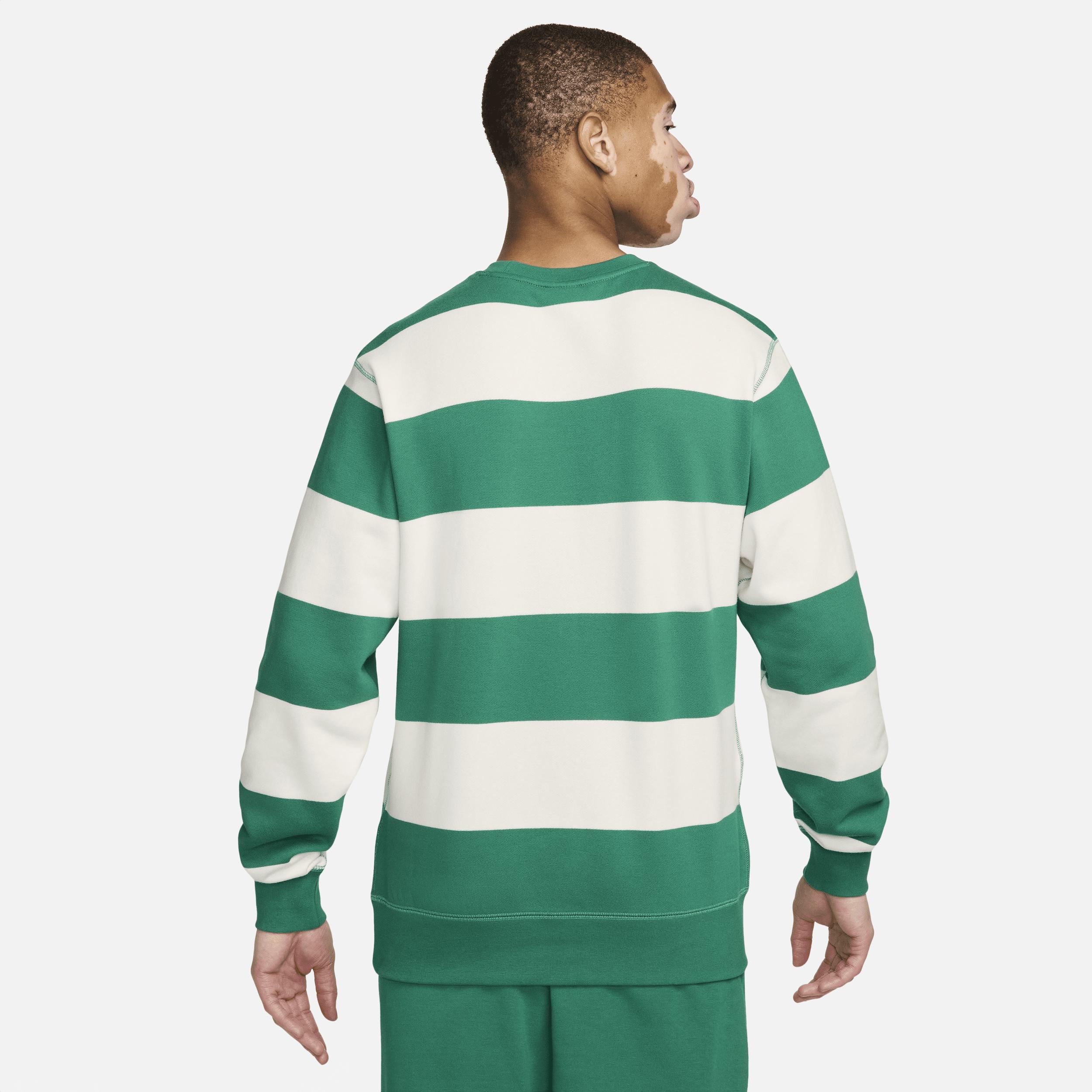 Nike Mens Club Fleece Striped Heavyweight French Terry Crew Product Image