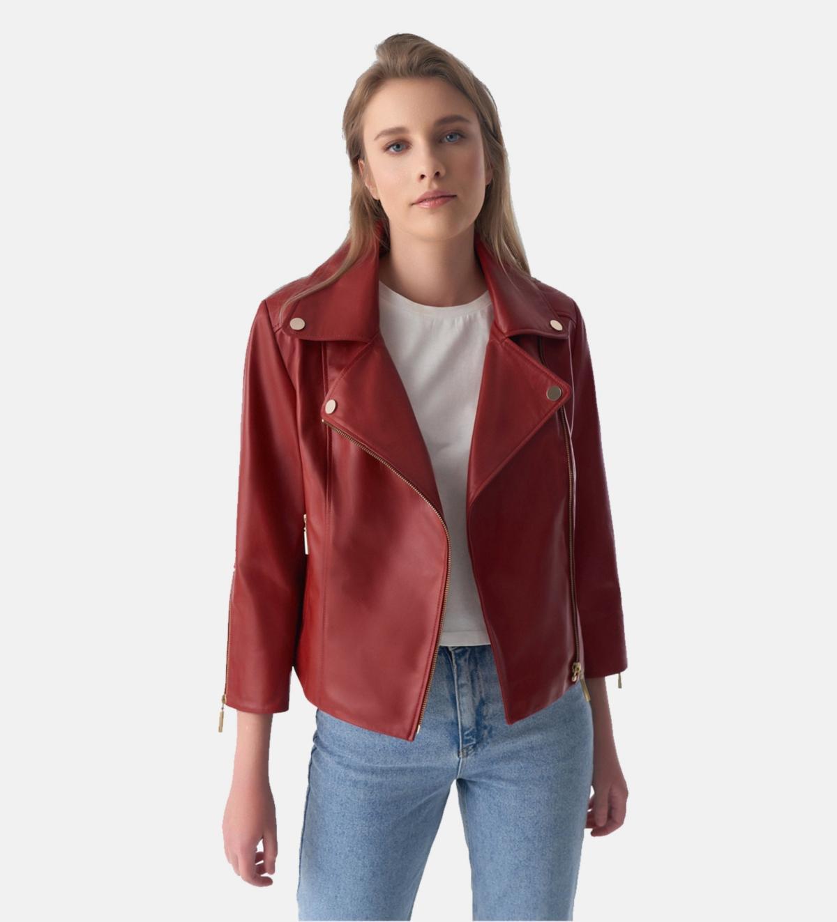 Women's Jacket Half Sleeve, Burgundy product image