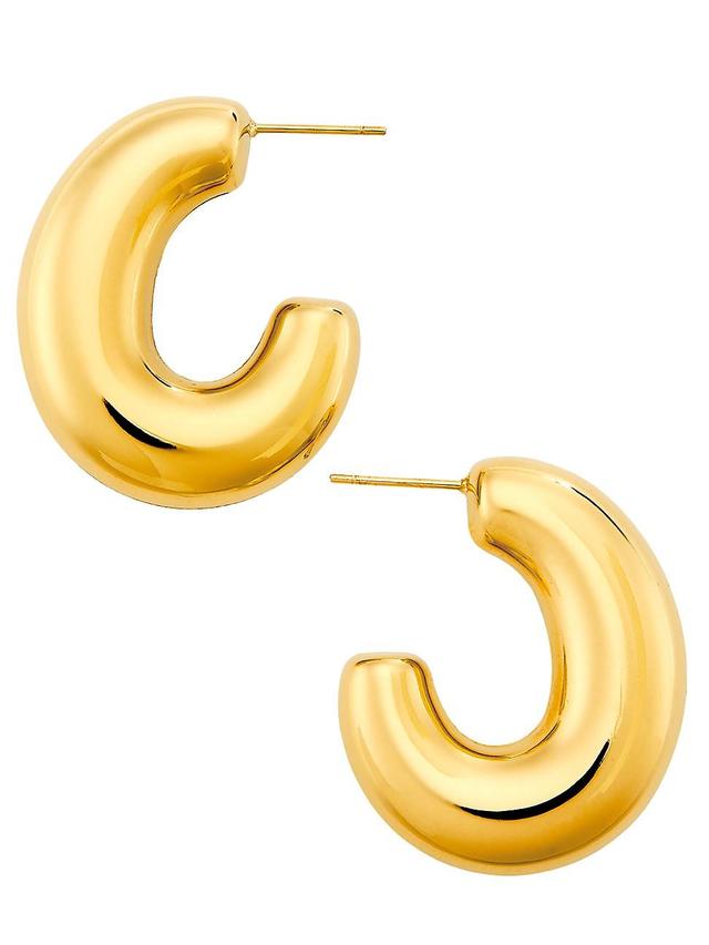 Womens Machina 14K-Gold-Plated Hoop Earrings Product Image