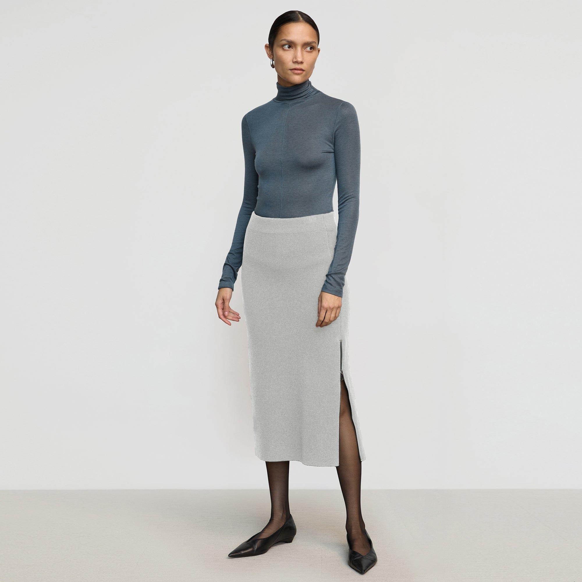 Esti Side-Zip Organic Cotton-Wool Skirt Product Image