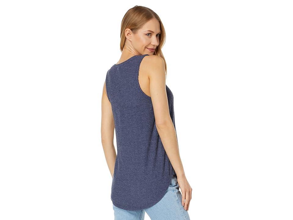 Dylan by True Grit Cozy Brushed Rib Deep V Sleeveless Tank (Catalina ) Women's Clothing Product Image