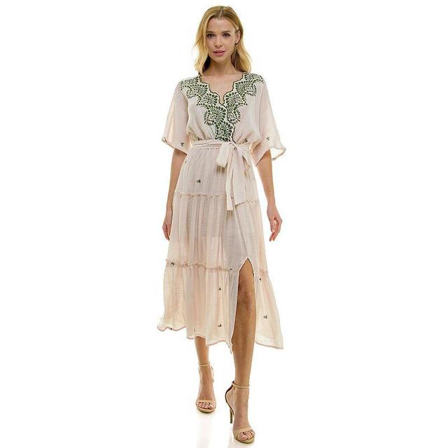 Womens Figueroa & Flower Embroidered V-Neck Maxi Dress Product Image