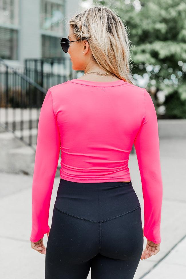 Better Than Ever Hot Pink Active Wrap Top FINAL SALE Product Image