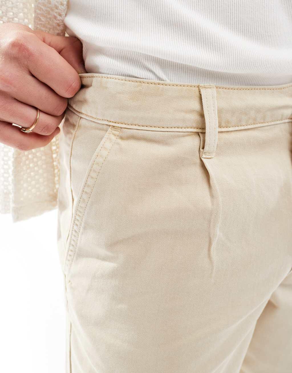 ASOS DESIGN relaxed chinos in washed ecru Product Image